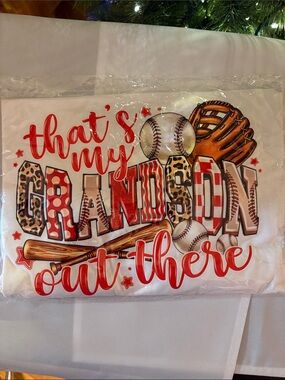 That’s My Grandson Out There Graphic Tee - White/Red